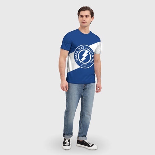 Мужская футболка 3D с принтом Тампа-Бэй Лайтнинг , Tampa Bay Lightning, вид сбоку #3