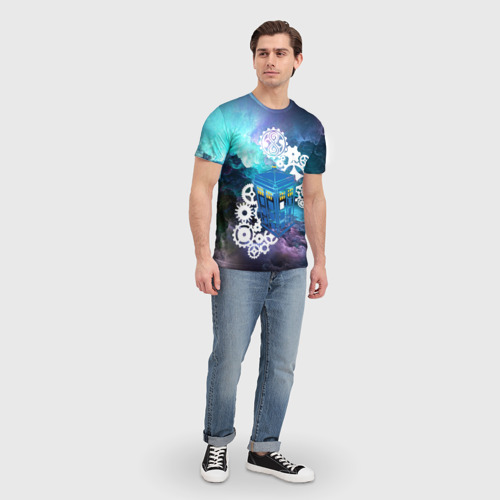 Мужская футболка 3D с принтом Доктор Кто Машина Таргис, вид сбоку #3