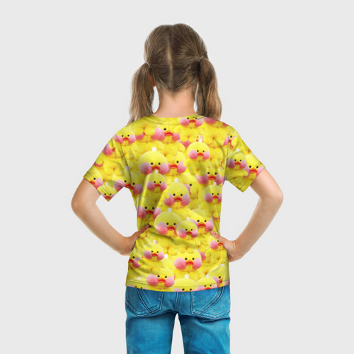 Детская футболка 3D с принтом Уточка Лалафанфан - утя, вид сзади #2