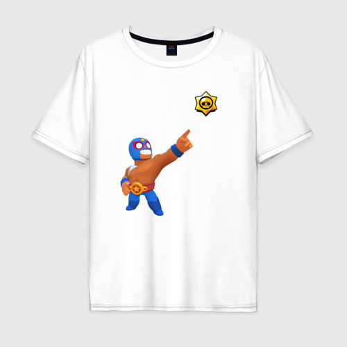 Мужская футболка хлопок Oversize с принтом Эль Примо 20, вид спереди #2