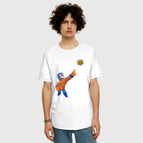 Мужская футболка хлопок Oversize с принтом Эль Примо 20, фото на моделе #1
