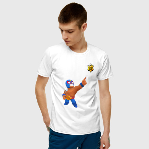 Мужская футболка с принтом Эль Примо 20, фото на моделе #1