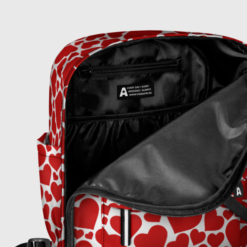Женский рюкзак 3D с принтом Красные Сердечки (LOVE), фото #5