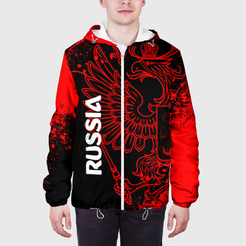 Мужская куртка 3D с принтом Russia Герб страны, вид сбоку #3