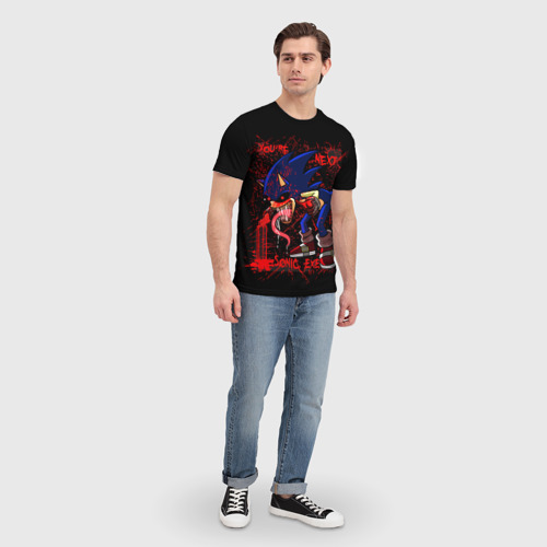 Мужская футболка 3D с принтом Sonic Exe - Killer, вид сбоку #3