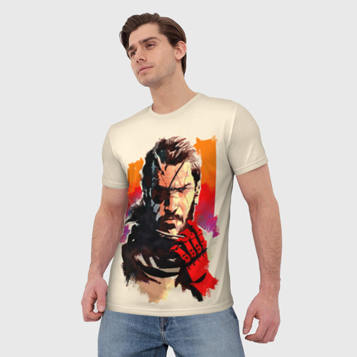 Мужская футболка 3D с принтом Босс с повязкой, фото на моделе #1
