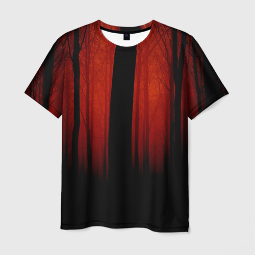 Мужская футболка 3D с принтом Красный хоррор, вид спереди #2