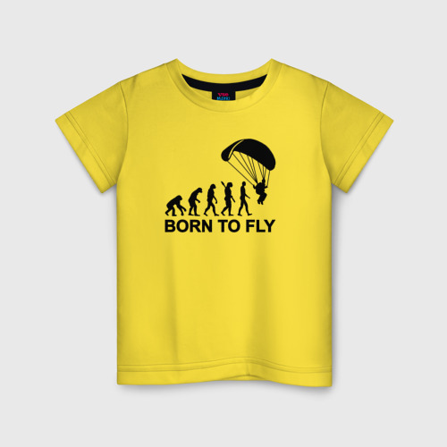 Детская футболка хлопок с принтом Рожденный летать, вид спереди #2