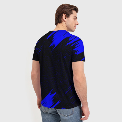 Мужская футболка 3D с принтом Volvo авто текстура, вид сзади #2