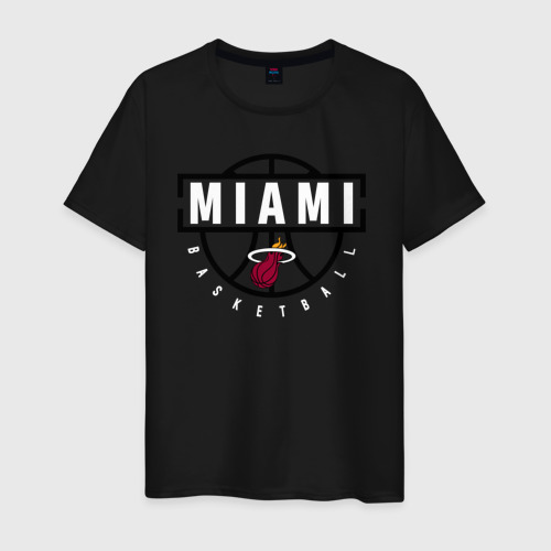 Мужская футболка с принтом MIAMI HEAT NBA | МАЯМИ ХИТ НБА, вид спереди #2