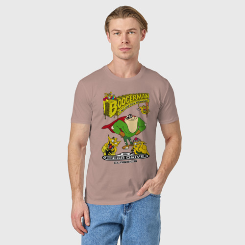 Мужская футболка хлопок с принтом Booger boy, фото на моделе #1
