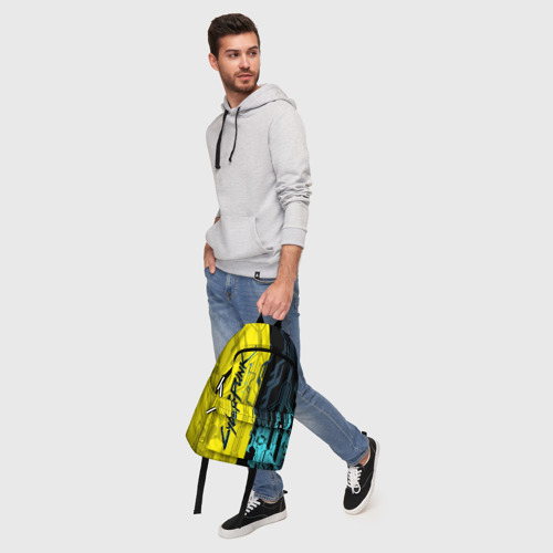 Рюкзак 3D с принтом CYBERPUNK | 2077 | Логотип, фото #5