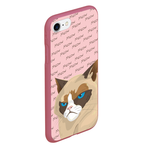 Чехол для iPhone 7/8 матовый с принтом Angry Cat (Злой кот), вид сбоку #3