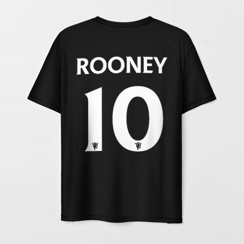 Мужская 3D футболка с принтом Манчестер Юнайтед Руни ретро форма, Manchester United Rooney, вид сзади #1