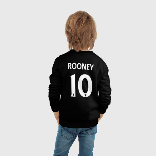 Детский свитшот 3D с принтом Манчестер Юнайтед Руни ретро форма, Manchester United Rooney, вид сзади #2
