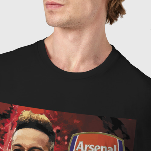 Мужская футболка хлопок с принтом Arsenal - Pierre Emerick Aubameyang, фото #4