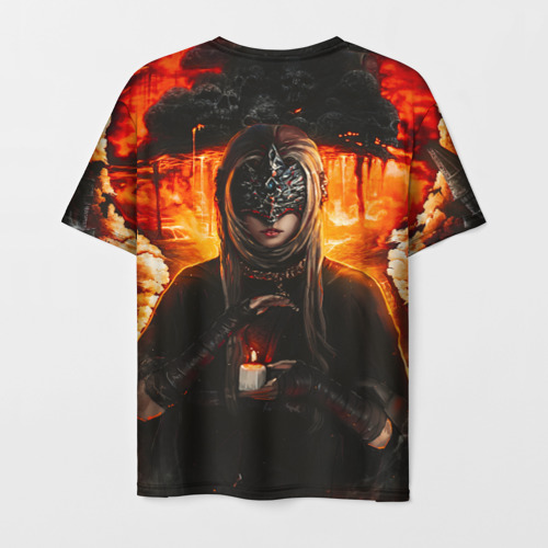 Мужская футболка 3D с принтом Fire keeper Dark Souls III Дарк Соулс, вид сзади #1
