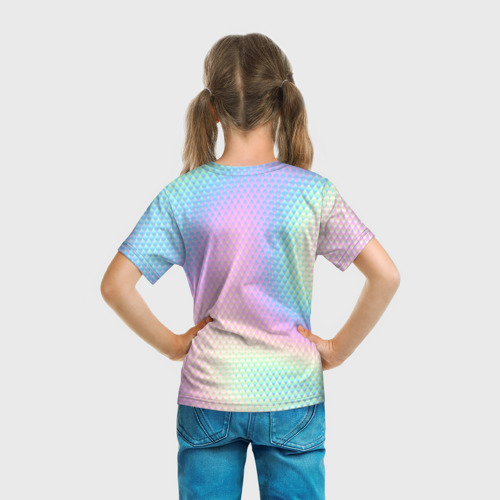 Детская футболка 3D с принтом Утя Лалафанфан голограмма, вид сзади #2
