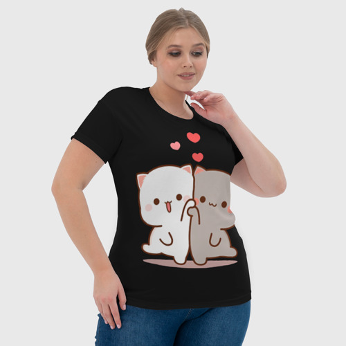 Женская футболка 3D с принтом Кошачья любовь навсегда | Kitty love forever, фото #4