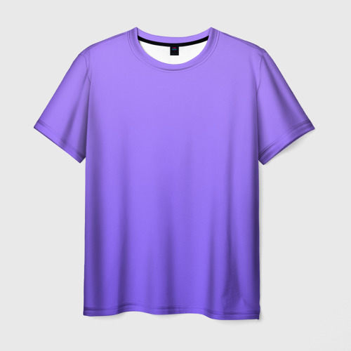 Мужская футболка 3D с принтом Красивый фиолетовый светлый градиент, вид спереди #2