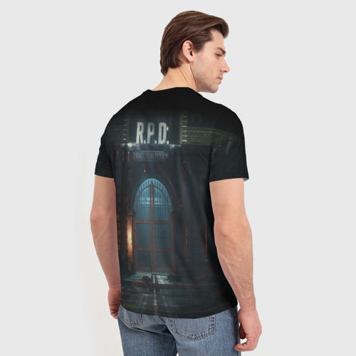 Мужская футболка 3D с принтом Claire Redfield from Resident Evil 2 remake by sexygirlsdraw, вид сзади #2