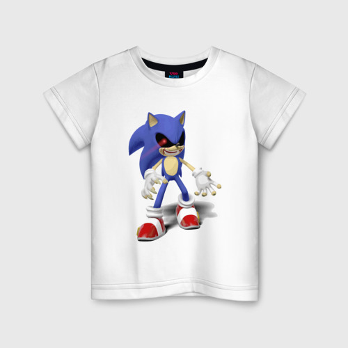 Детская футболка хлопок с принтом Sonic Exe Video game Hype, вид спереди #2