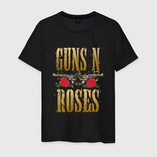 Мужская футболка хлопок с принтом Guns n roses , группа, вид спереди #2