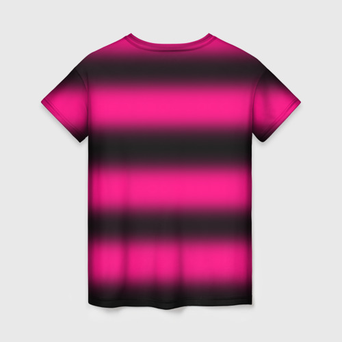 Женская футболка 3D с принтом Satan school for bad boys and girls pink, вид сзади #1