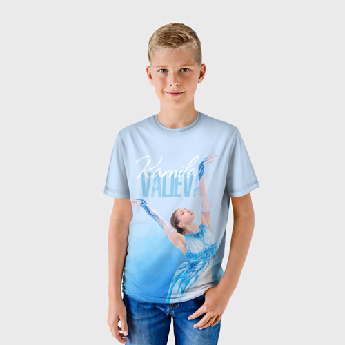 Детская футболка 3D с принтом Камила Валиева ROC, фото на моделе #1
