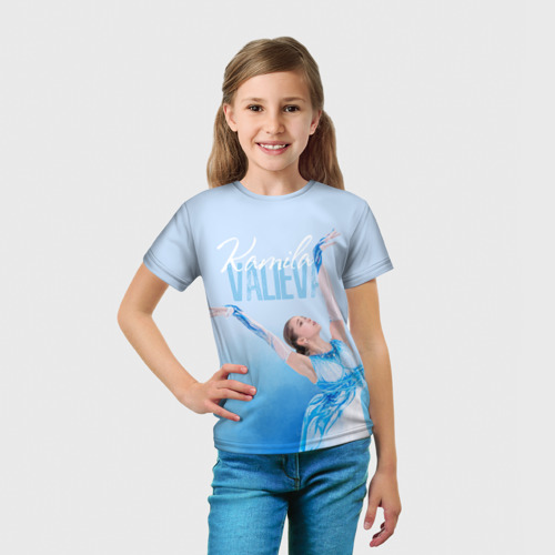 Детская футболка 3D с принтом Камила Валиева ROC, вид сбоку #3