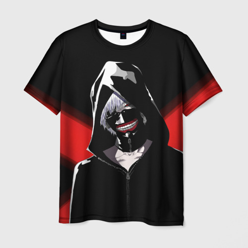 Мужская футболка 3D с принтом Ghoul red line, вид спереди #2