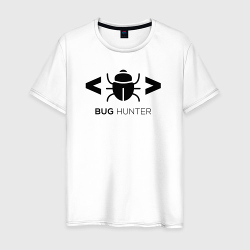 Мужская футболка хлопок с принтом BUG HUNTER, вид спереди #2