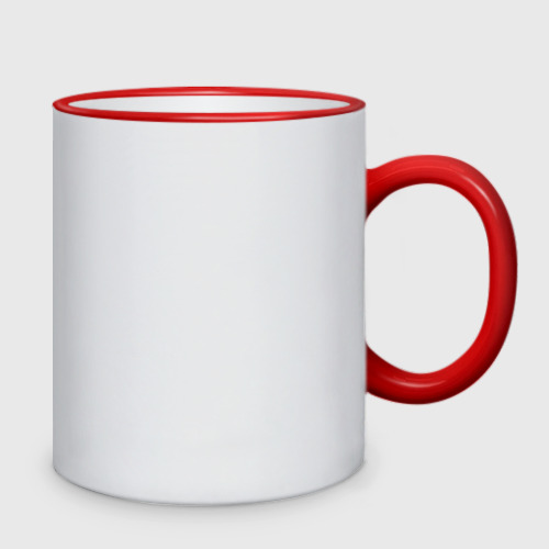 Кружка двухцветная с принтом Java программист с кофе, вид сзади #1