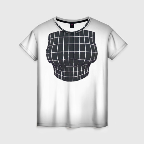 Женская футболка 3D с принтом Илюзия груди, вид спереди #2