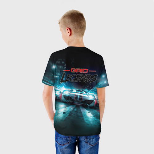 Детская 3D футболка с принтом GRID-LEGENDS, вид сзади #2