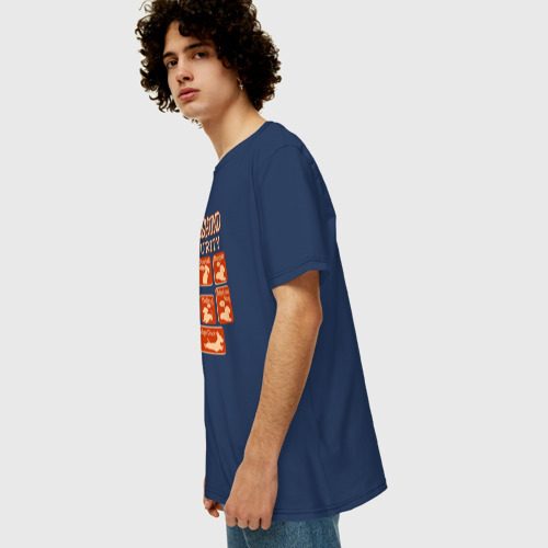 Мужская футболка хлопок Oversize с принтом Такса - охрана, вид сбоку #3