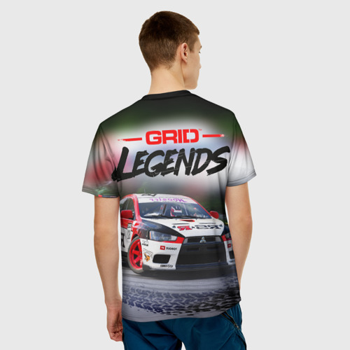 Мужская 3D футболка с принтом Grid-Legends car, вид сзади #2