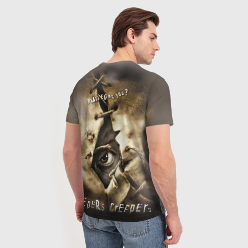 Мужская 3D футболка с принтом Джиперс криперс 3д, вид сзади #2