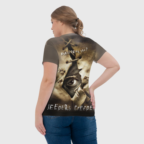 Женская футболка 3D с принтом Джиперс криперс 3д, вид сзади #2