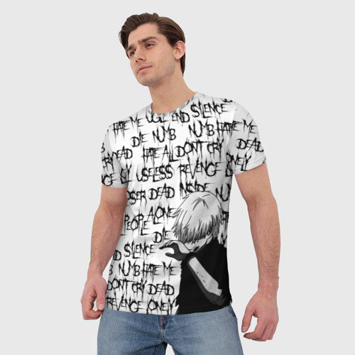 Мужская 3D футболка с принтом DEAD INSIDE | 1000-7, фото на моделе #1