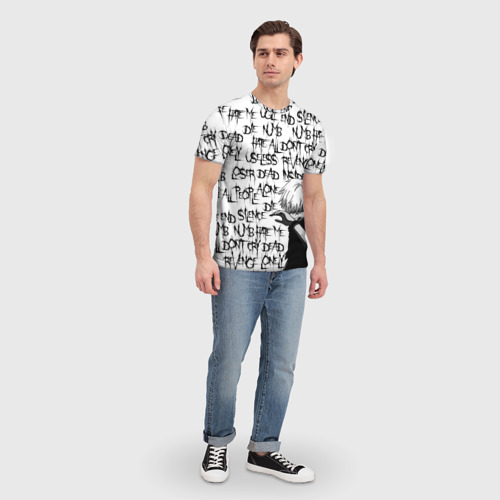 Мужская 3D футболка с принтом DEAD INSIDE | 1000-7, вид сбоку #3