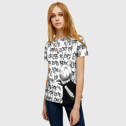 Женская футболка 3D с принтом DEAD INSIDE | 1000-7, фото на моделе #1