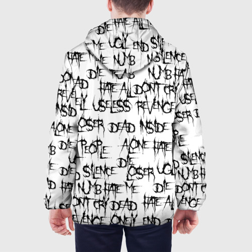 Мужская куртка 3D с принтом DEAD INSIDE | 1000-7, вид сзади #2