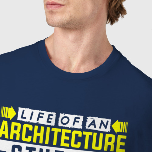Мужская футболка хлопок с принтом Жизнь студента архитектора - спать, есть, проектировать, фото #4