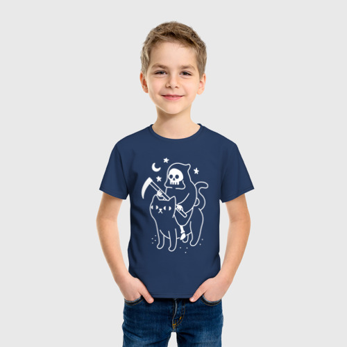 Детская футболка хлопок с принтом ВСАДНИК КОТОПОКАЛИПСИСА, фото на моделе #1