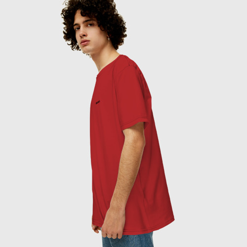 Мужская футболка хлопок Oversize с принтом ДУШНИЛА | ДУШНЫЙ, вид сбоку #3