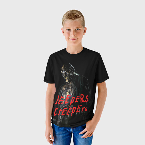 Детская футболка 3D с принтом Джиперс Криперс - жуткий монстр, фото на моделе #1