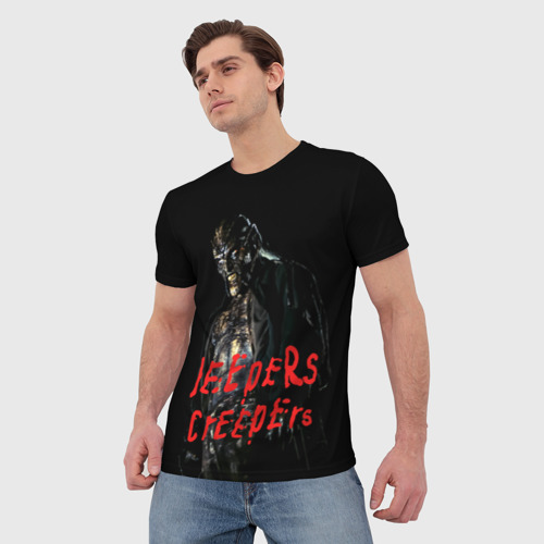 Мужская 3D футболка с принтом Джиперс Криперс - жуткий монстр, фото на моделе #1