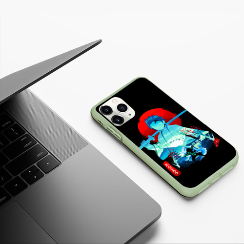 Чехол для iPhone 11 Pro матовый с принтом Танджиро Комадо Силуэт/ Клинок рассекающий демонов / Demon slayer, фото #5