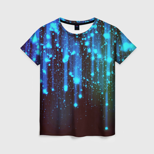 Женская футболка 3D с принтом Звездопад Звёздный дождь, вид спереди #2